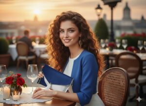 Pochette Bleu roi et Blanche