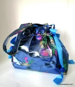 Sac « Chouchou bleu satin »