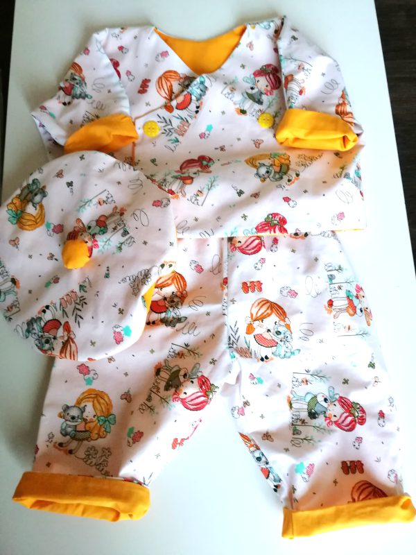 Layette bébé, réversible 4 en 1 "Petites filles"
