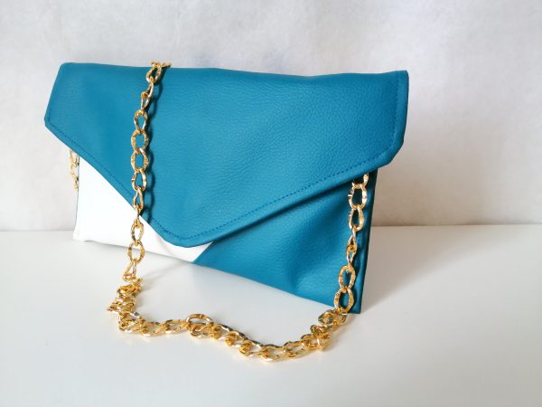 Pochette Bleu canard et Blanche – Image 2