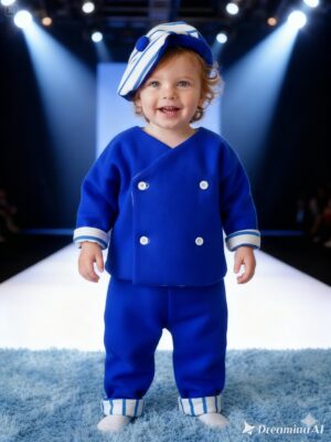 Layette BB réversible 4 en 1 bleu marine