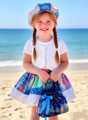 Sac « Chouchou bleu satin »