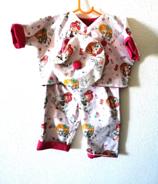 Ensemble bébé réversible + casquette 3 mois