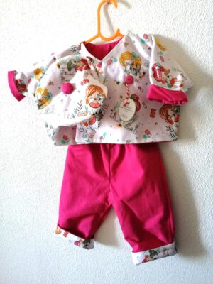 Ensemble bébé réversible + casquette 3 mois